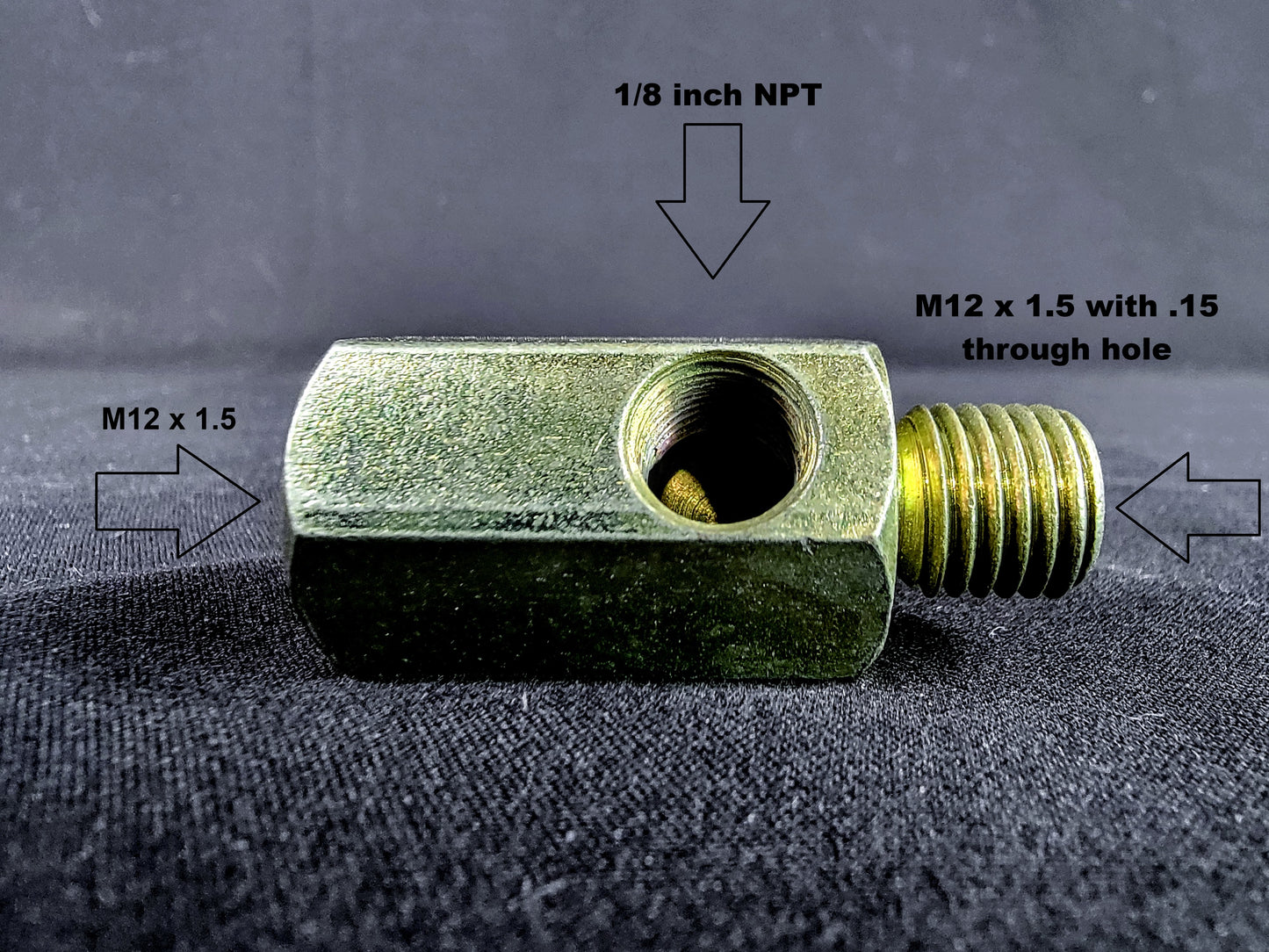 M12x1.5 M12 1.5 1/8 NPT Oil Fitting Pressure Tee BMW "CRUSH WASHER INCLUDED"