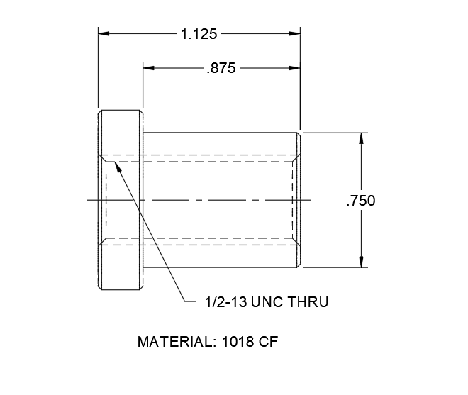 1/2-13 Weld Bushing Nut 1018 Steel Made in USA 1/2 13 Qty 4