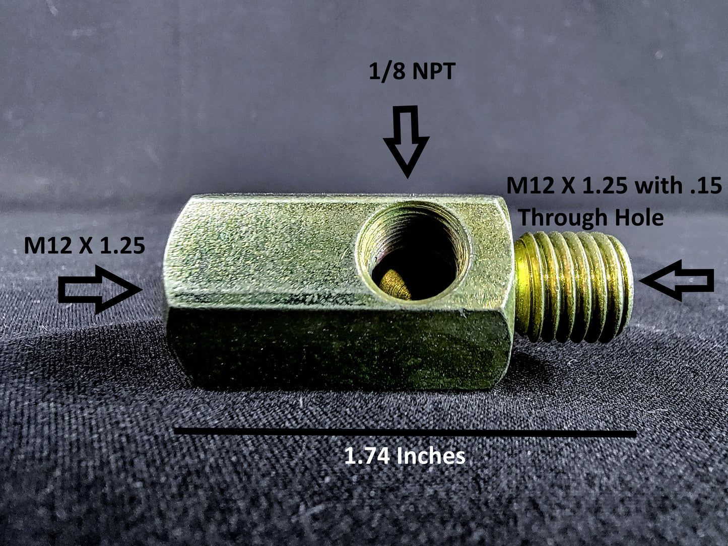 M12x1.5 M12 1.5 1/8 NPT Oil Fitting Pressure Tee BMW "CRUSH WASHER INCLUDED"