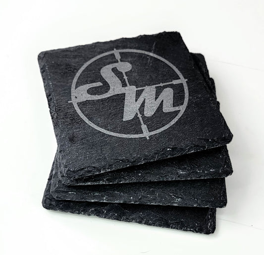 Laser Engraved Slate Coaster Set (4 Pieces)